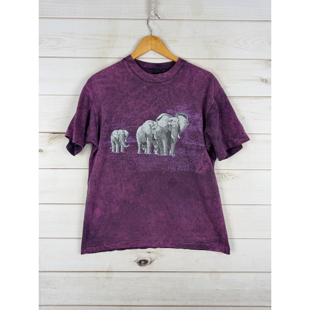 Vintage T-Shirt Adult Large Large Elephant Graphic Acid Wash Single Stitch